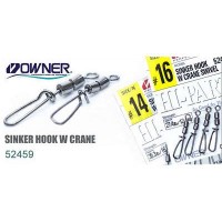 Sinker Hook W Crane Swivel 52459 #12
